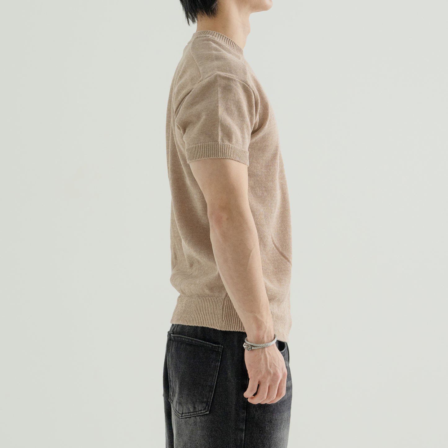 Linen short-sleeved knit