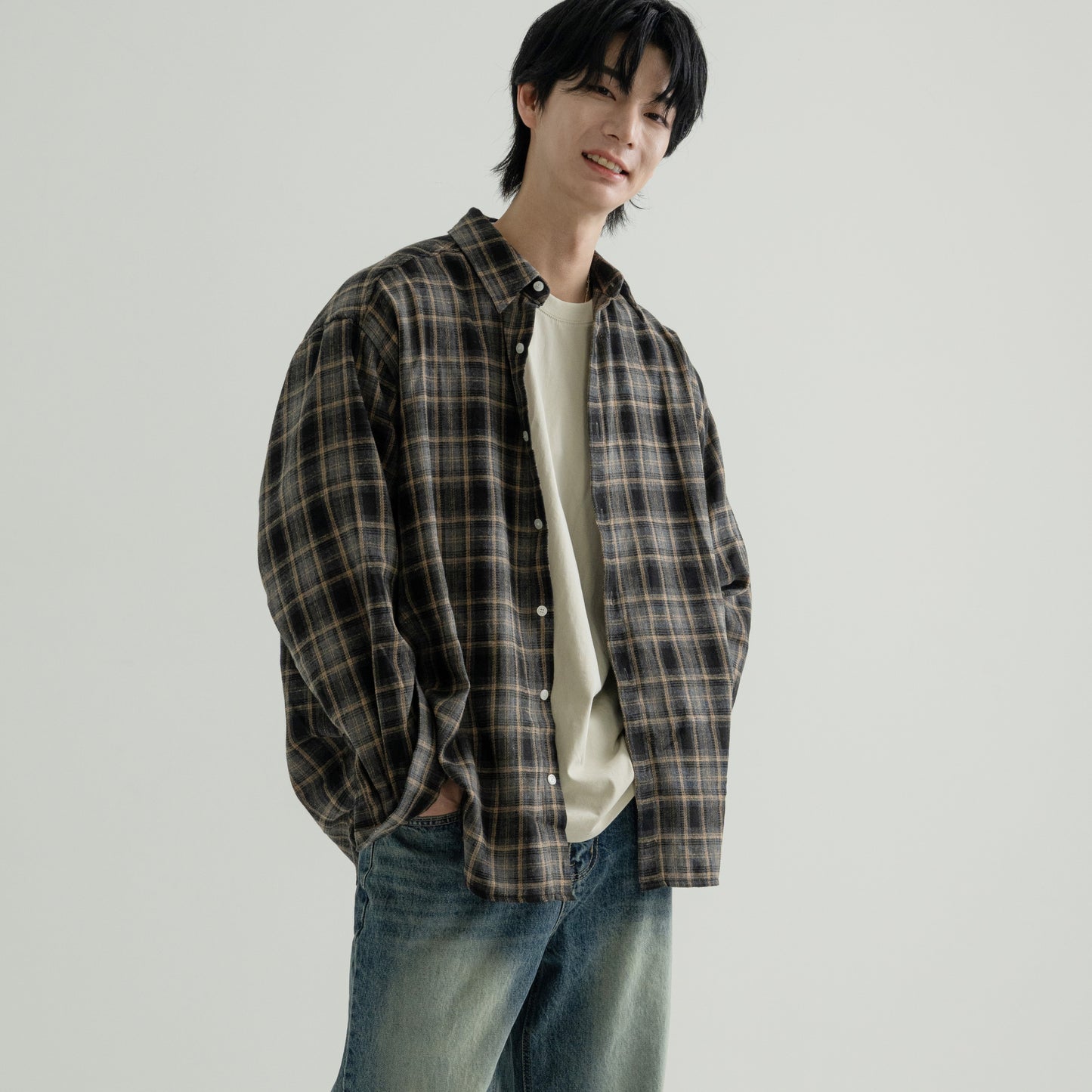 Over-Fit Checkered Shirt