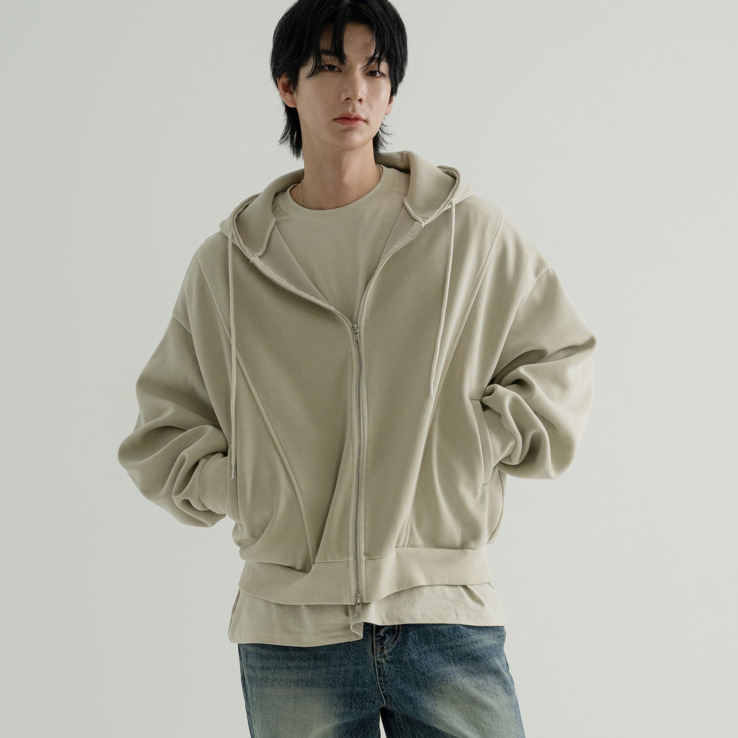 Vintage Pigment zip-up Hoodie