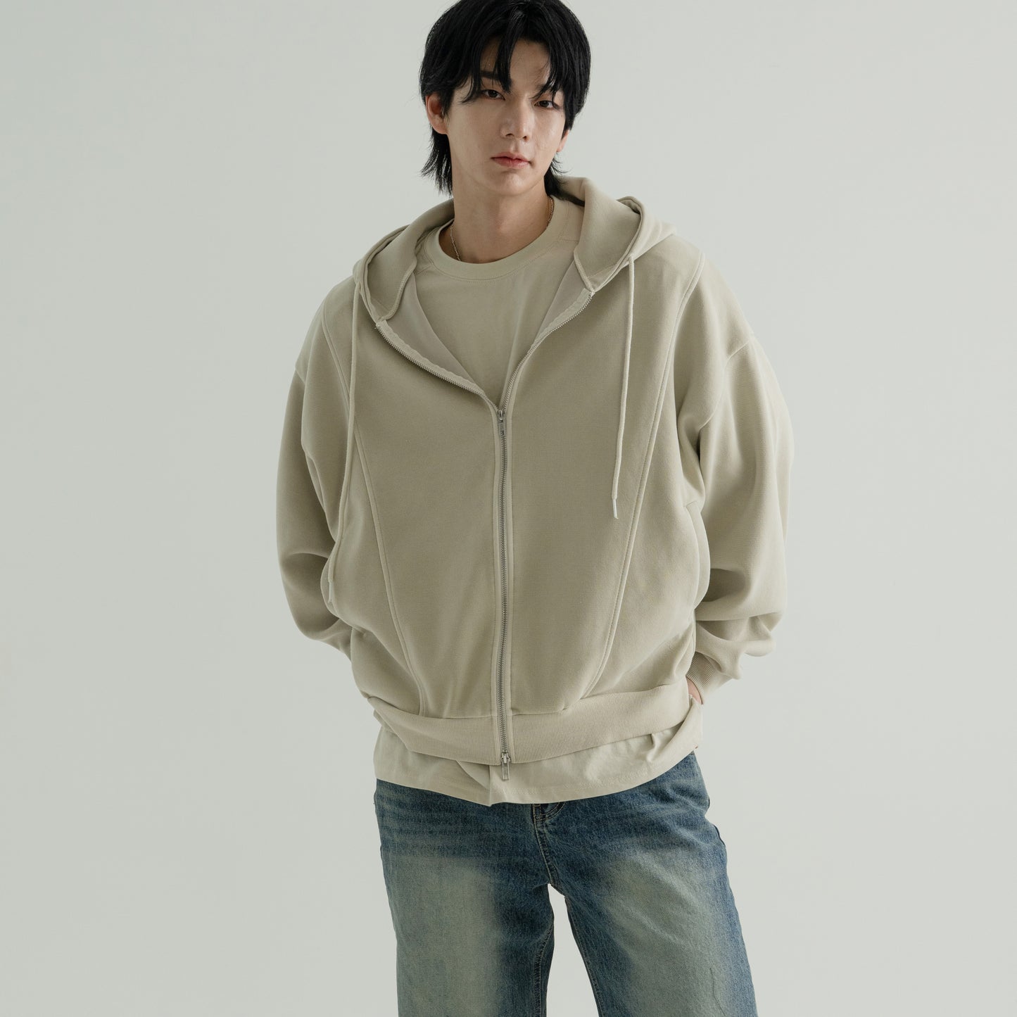 Vintage Pigment zip-up Hoodie