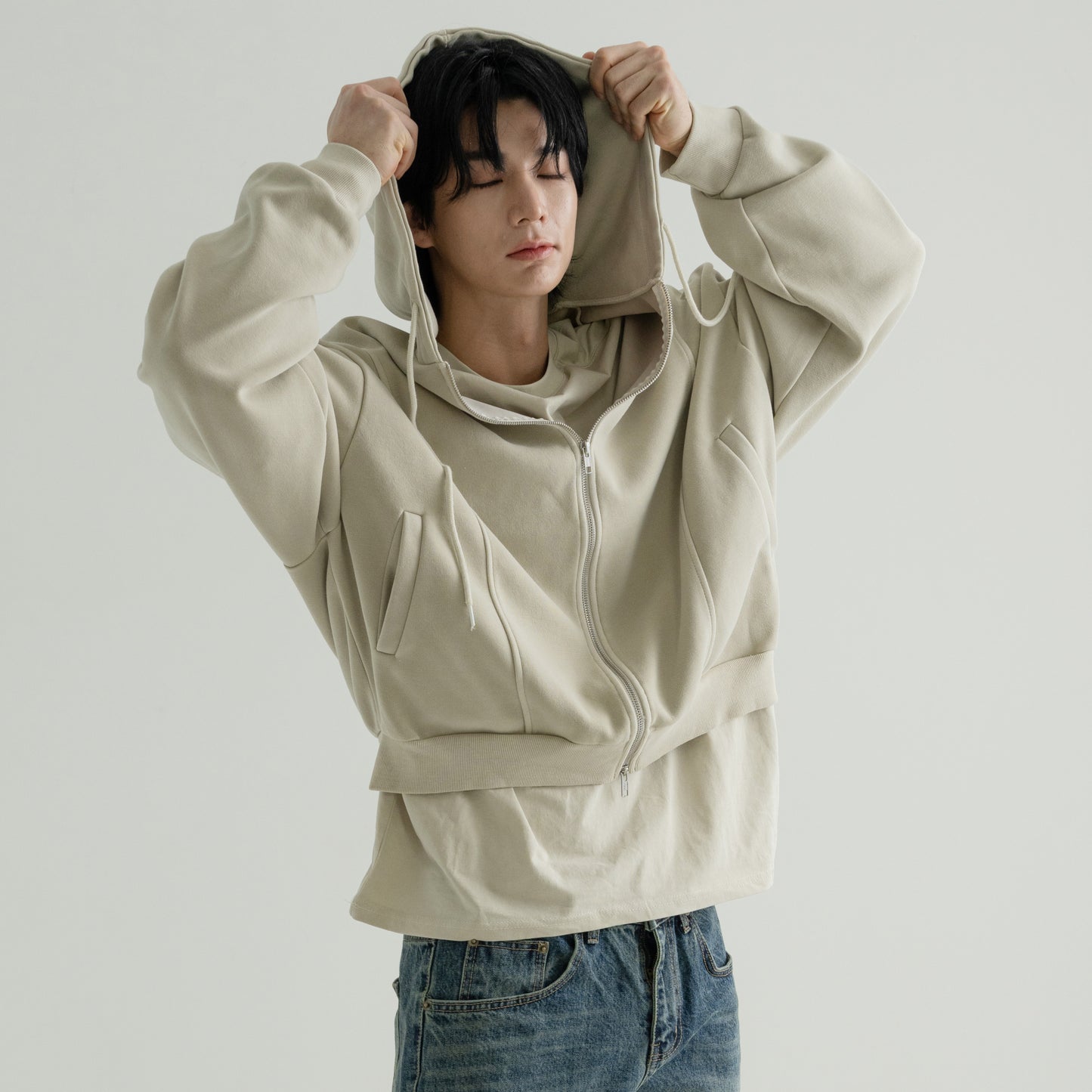 Vintage Pigment zip-up Hoodie