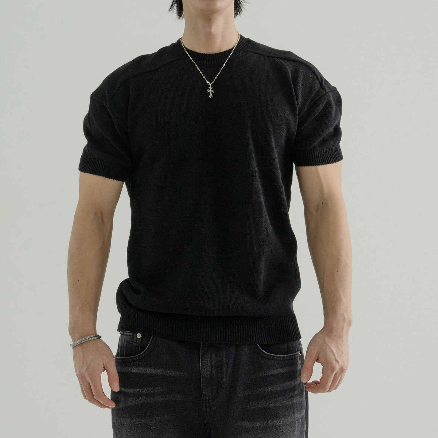 Linen short-sleeved knit