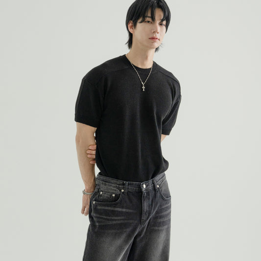 Linen short-sleeved knit